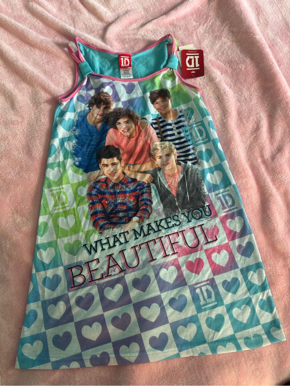 One Direction What Makes You Beautiful Blue Sleeveless Girls Night Gown Size 7/8